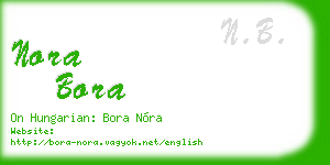 nora bora business card